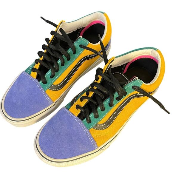 Vans Old Skool Colorful Suede/Canvas Colorblock Fashion Sneakers Women’s Size 7 - Picture 2 of 8